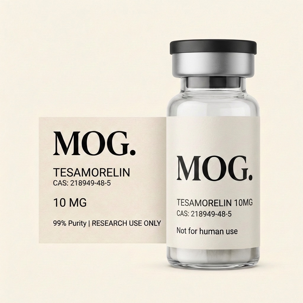 Tesamorelin 10mg research peptide vial label